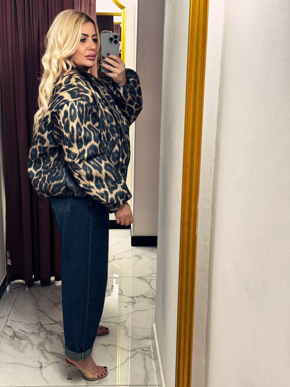 Bomber con stampa animalier Lumina