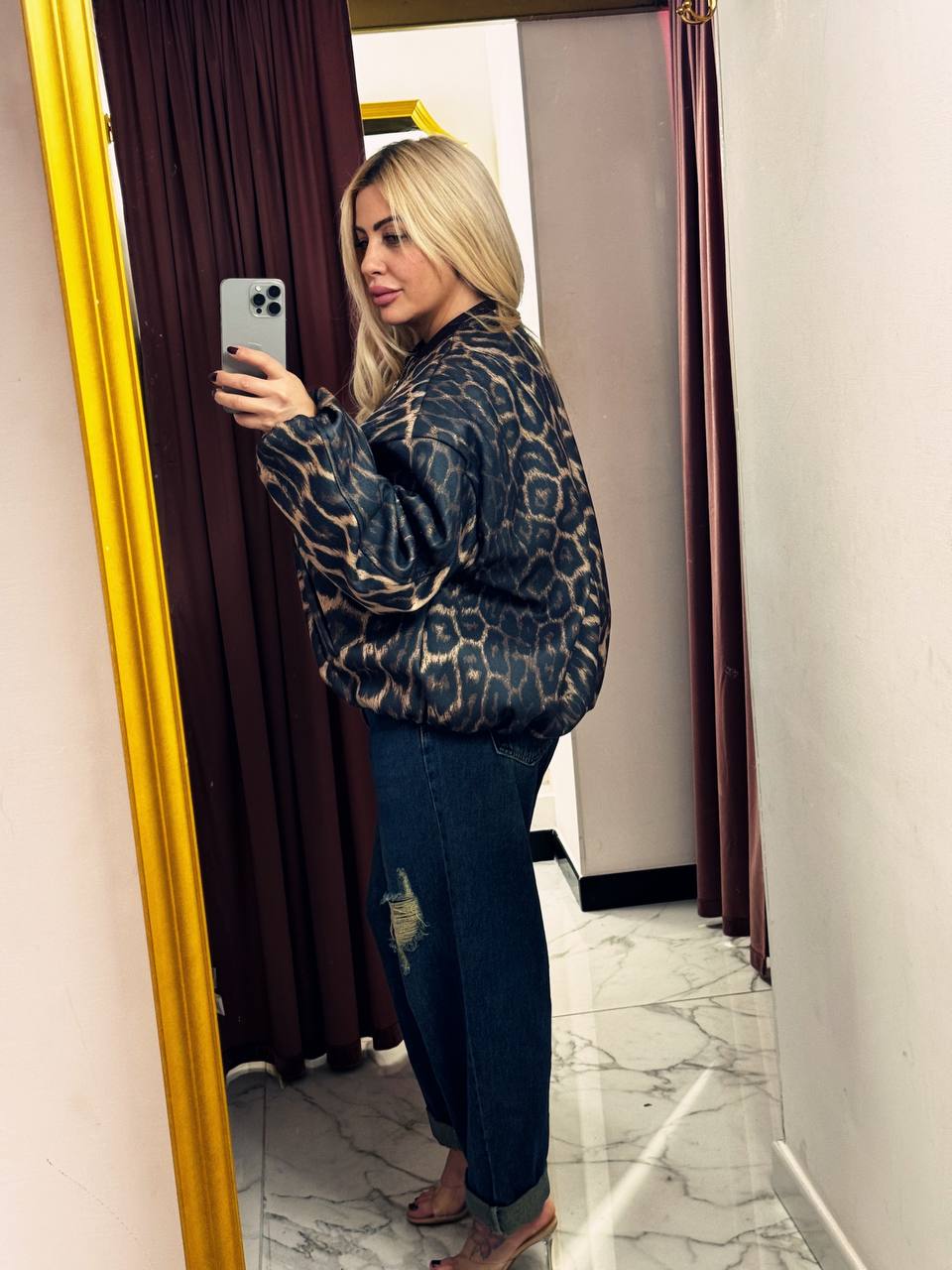 Bomber con stampa animalier Lumina